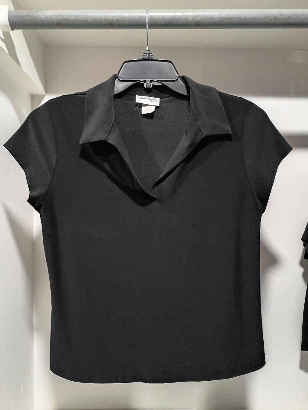 Vintage Cropped Cap Sleeve Collared Top